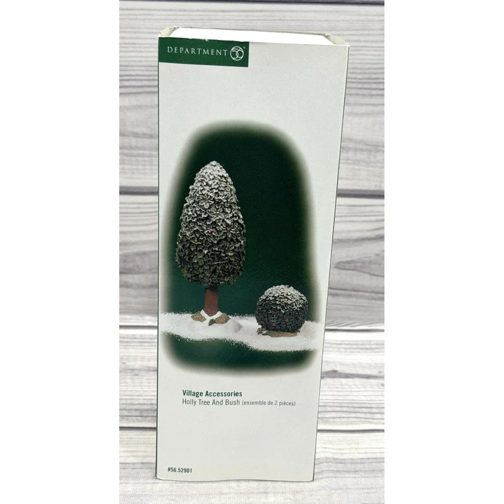 DEPT 56 HOLLY TREE AND BUSH CHRISTMAS‎ VILLAGE ACCESSORY  - RETIRED